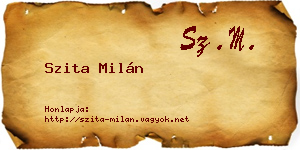 Szita Milán névjegykártya