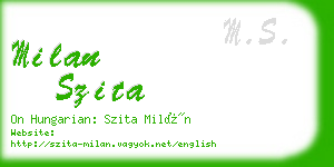 milan szita business card